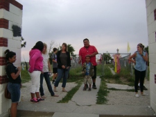 John and Nadine talk to the group at Wounded Knee